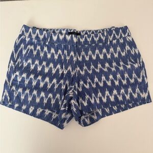 J. Crew Navy and White Ikat Women's Bermudas